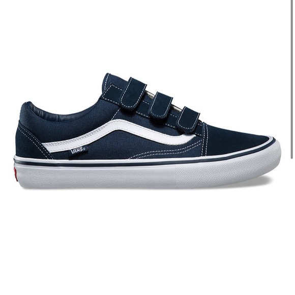 velcro vans navy blue